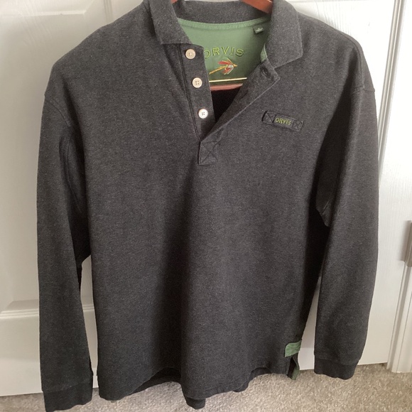 Men’s Orvis Gray 1/4 Button Down Pullover Size Medium - Picture 1 of 10